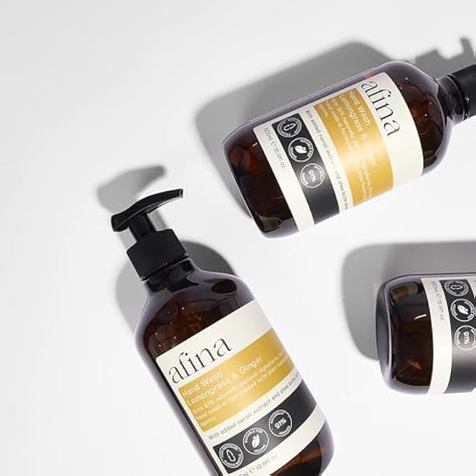 Afina LEMONGRASS & GINGER LUXURY HAND WASH - 500ML HAND SOAP BOTTLE - LEMON, BERGAMOT & GINGER NOTES WITH A DEEP BASE OF MUSK, CEDARWOOD & HELIOTROPE - VEGAN FRIENDLY HANDWASH - UK PRODUCED - Image 4